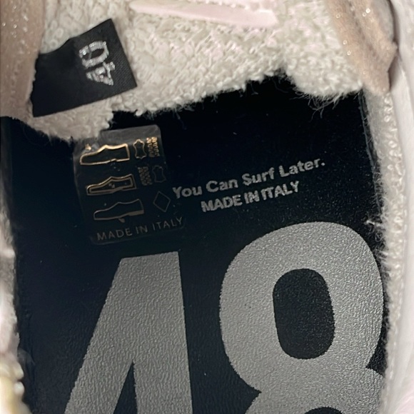 P448 High Top White Patent Embossed Snake Leather Sneakers Women’s size 10 - Picture 12 of 16